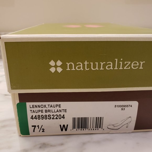 Naturalizer Lennox Taupe Nude Patent Court Shoe - 7.5 - Picture 7 of 11